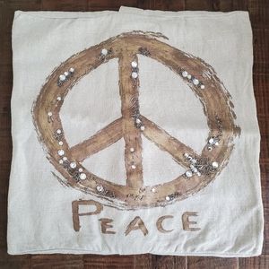 Pottery Barn 20" Metallic Peace Sign Pillow Cover